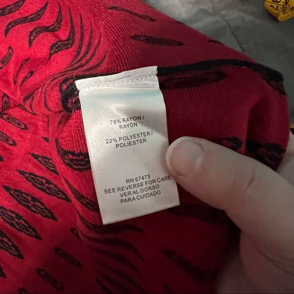 Danny and Nicole red & black dress rayon & polyester comfy size large - Picture 9 of 9